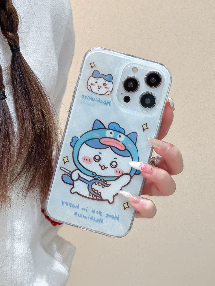 Japanese Cartoon ChiiKawa Hachiware Usagi X Kirby Hangyodon iPhone Case 11 12 13 14 15 Pro Promax KawaiiGiftLand