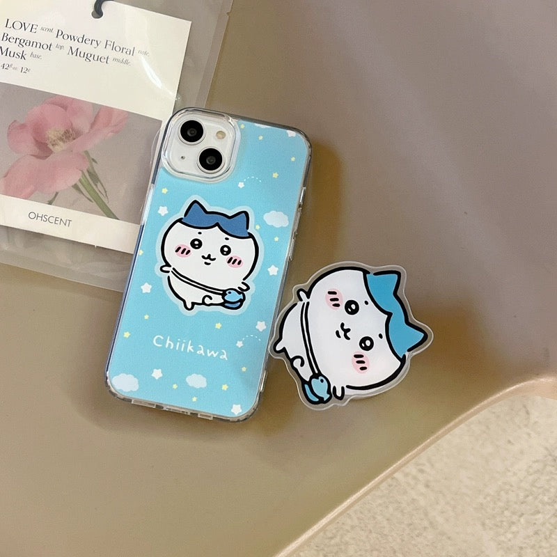 Japanese Cartoon ChiiKawa Hachiware Usagi with Stand iPhone Case 11 12 13 14 15 16 Pro Promax KawaiiGiftLand