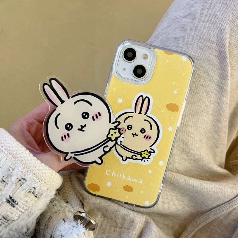 Japanese Cartoon ChiiKawa Hachiware Usagi with Stand iPhone Case 11 12 13 14 15 16 Pro Promax KawaiiGiftLand