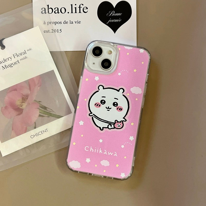 Japanese Cartoon ChiiKawa Hachiware Usagi with Stand iPhone Case 11 12 13 14 15 16 Pro Promax KawaiiGiftLand