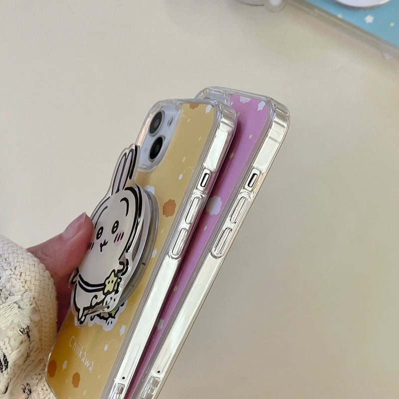 Japanese Cartoon ChiiKawa Hachiware Usagi with Stand iPhone Case 11 12 13 14 15 16 Pro Promax KawaiiGiftLand