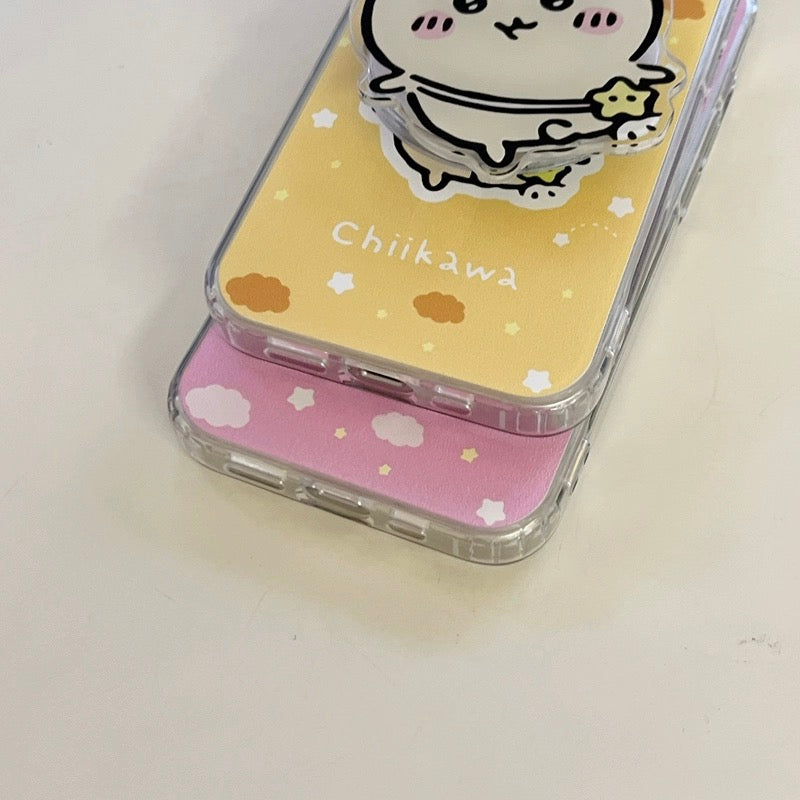 Japanese Cartoon ChiiKawa Hachiware Usagi with Stand iPhone Case 11 12 13 14 15 16 Pro Promax KawaiiGiftLand