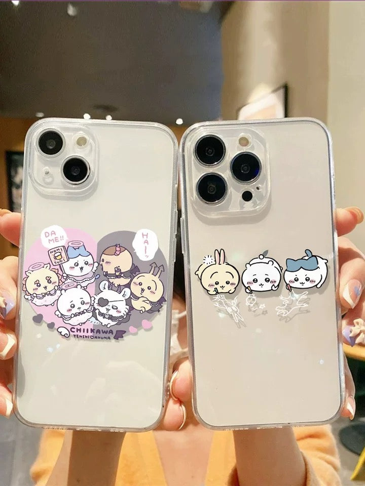 Japanese Cartoon Chiikawa | Xmas Drawing Falling - Soft iPhone Case PLUS SE2 XS XR X 11 12 13 14 15 16 Pro Promax 12mini 13mini KawaiiGiftLand