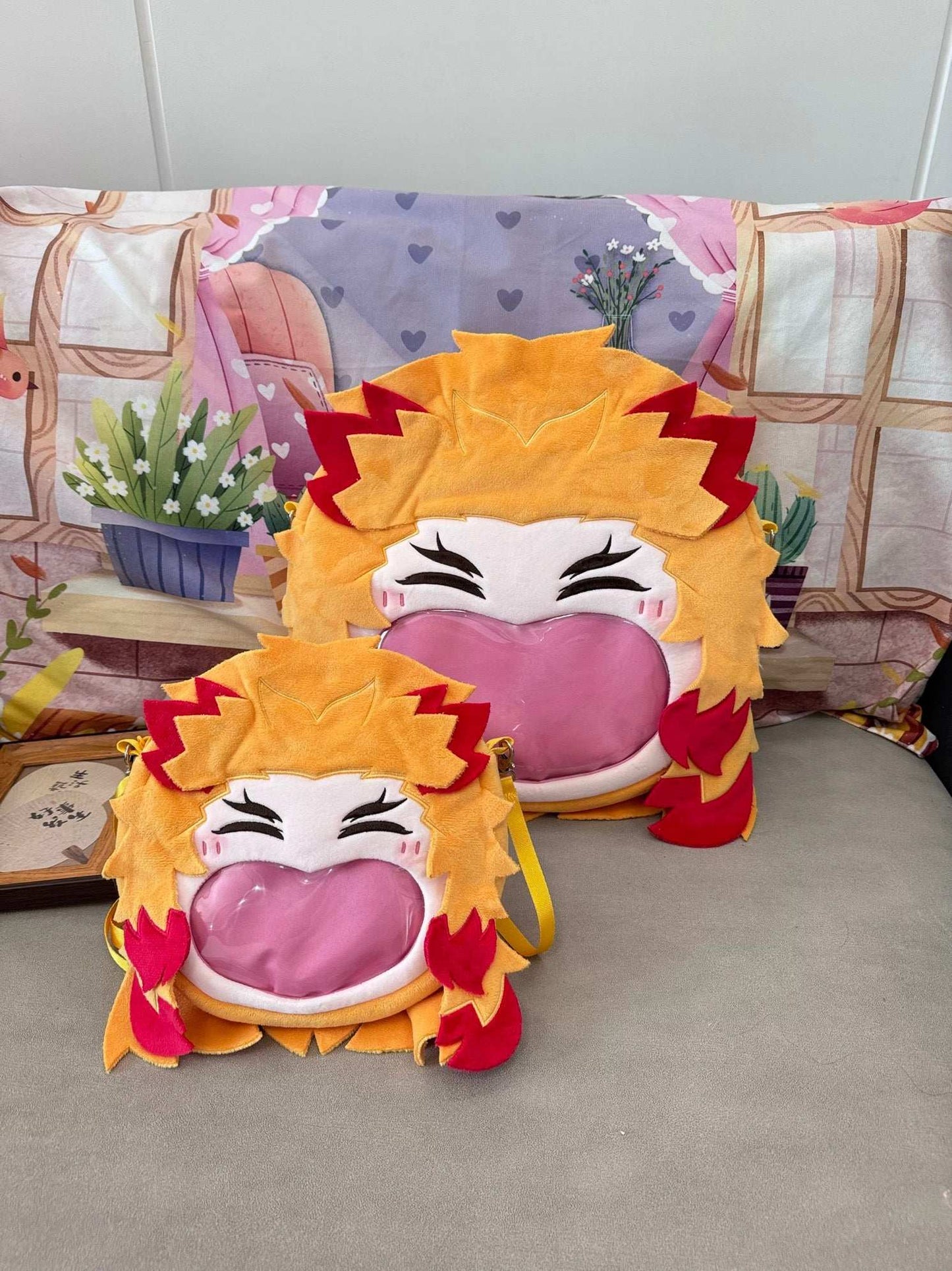 Japanese Anime Kimetsu no Yaiba Demon Slayer | Zenitsu Giyu Kyojuro Muichiro Cute Icon Itabag Backpack and Crossbody Bag - Cute Kawaii Item