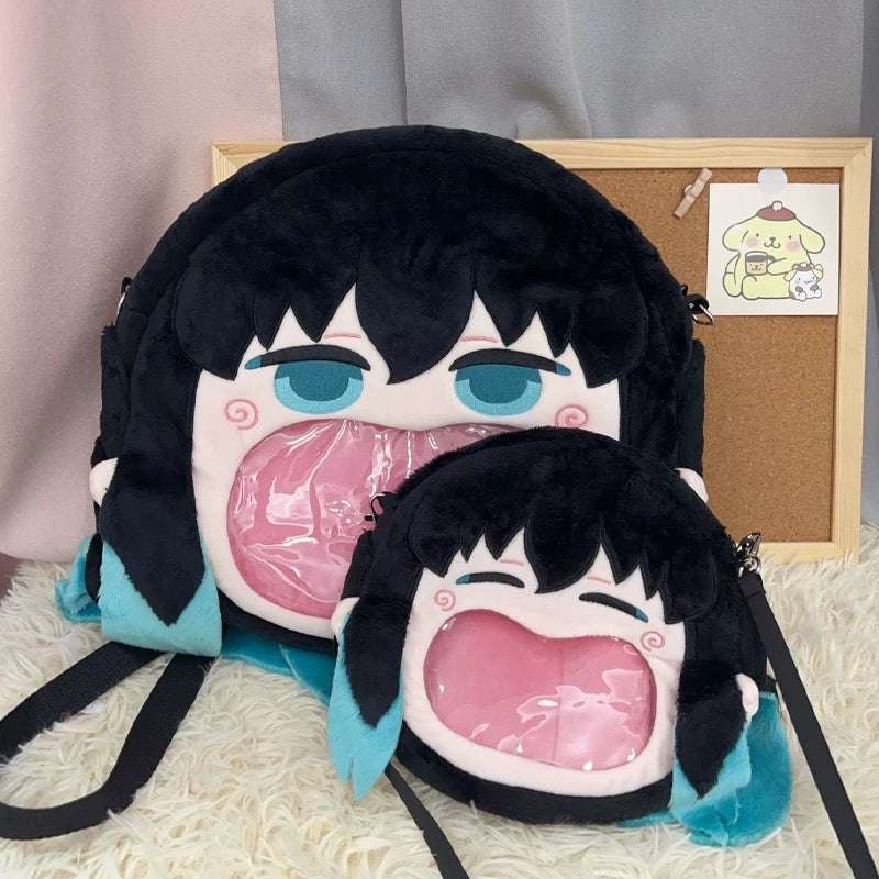 Japanese Anime Kimetsu no Yaiba Demon Slayer | Zenitsu Giyu Kyojuro Muichiro Cute Icon Itabag Backpack and Crossbody Bag - Cute Kawaii Item