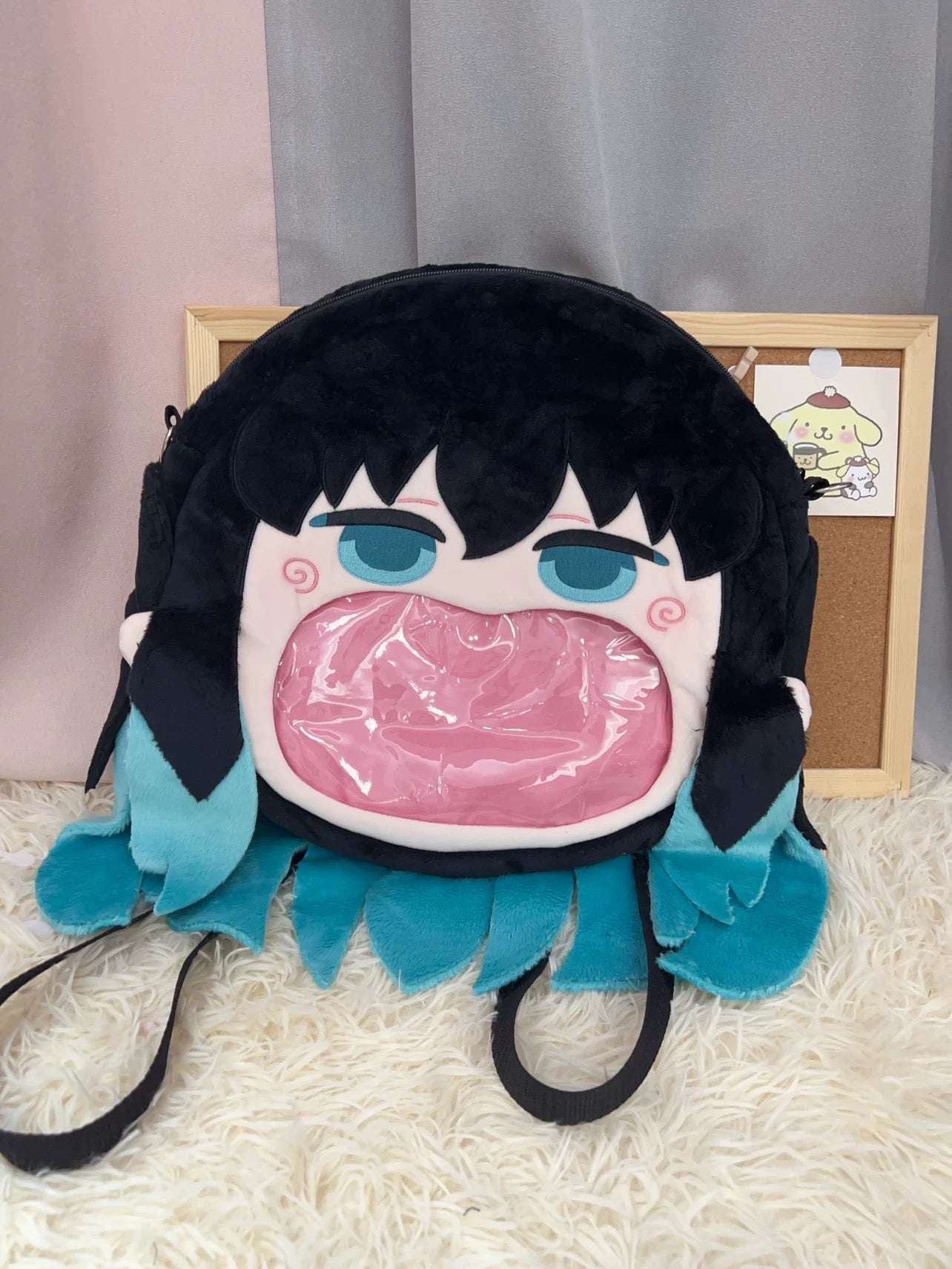 Japanese Anime Kimetsu no Yaiba Demon Slayer | Zenitsu Giyu Kyojuro Muichiro Cute Icon Itabag Backpack and Crossbody Bag - Cute Kawaii Item