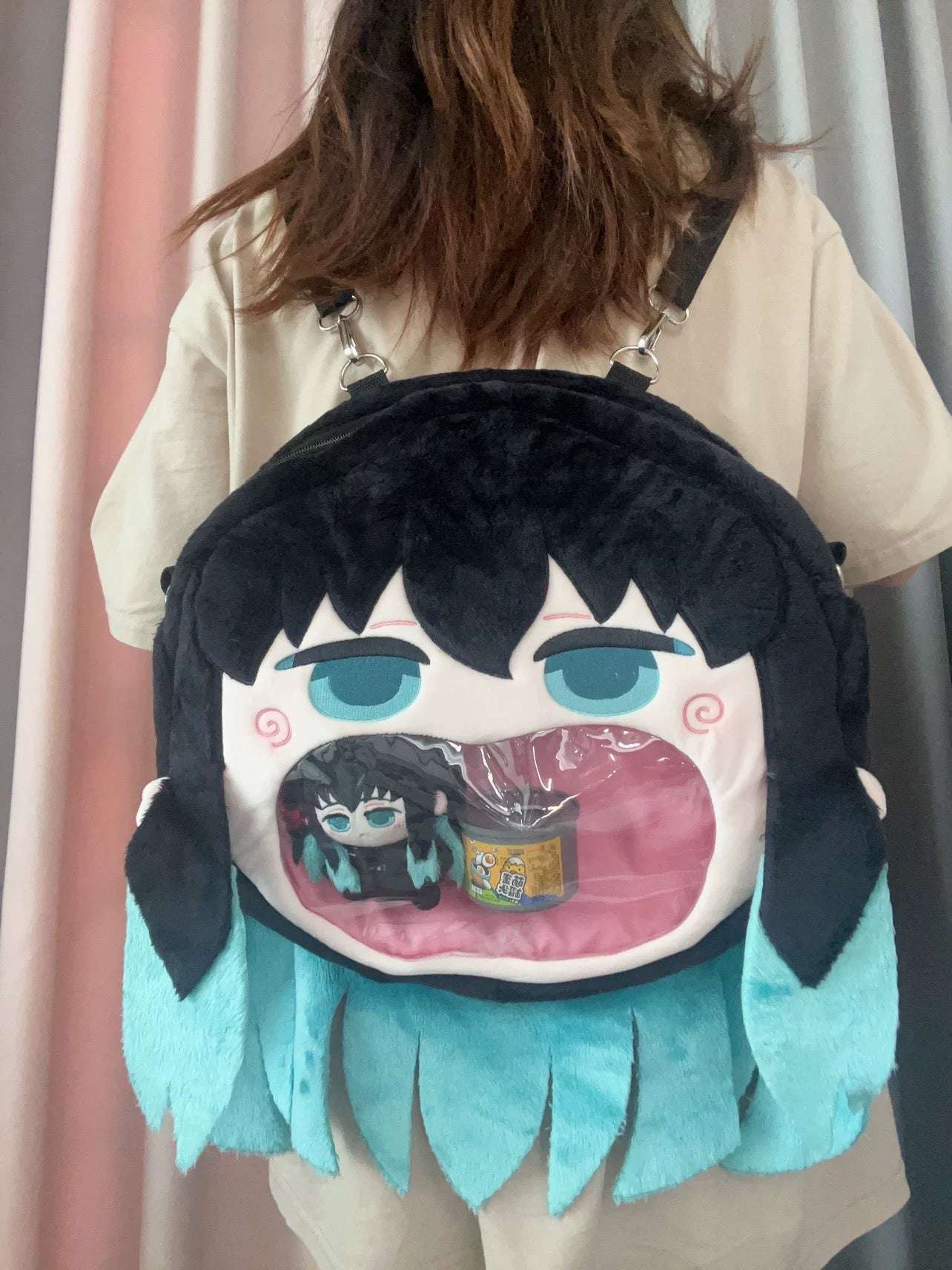 Japanese Anime Kimetsu no Yaiba Demon Slayer | Zenitsu Giyu Kyojuro Muichiro Cute Icon Itabag Backpack and Crossbody Bag - Cute Kawaii Item