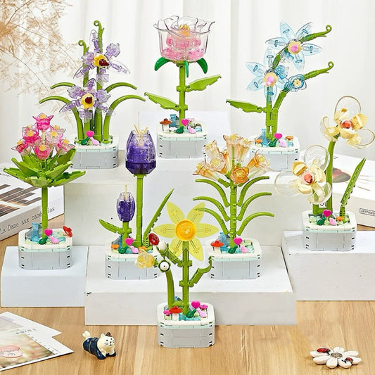 Mini Block Building | Crystal Flower - Tiny Particle Assembly DIY Handmade Gift