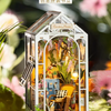 Craft Kits Wooden Booknook & Wonderland | French Flower Garden - DIY Handmade Mini World Miniature Gift with LED Light