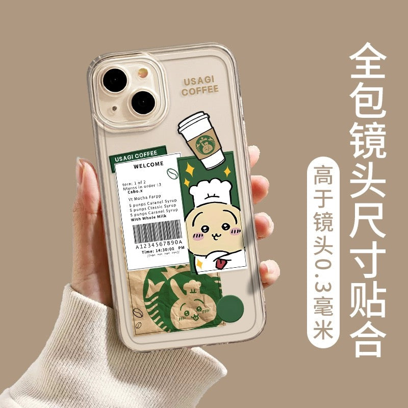 Japanese Cartoon ChiiKawa Coffee Shop | Usagi Chef - iPhone Case XS 11 12 13 14 15 16 Pro Promax mini KawaiiGiftLand
