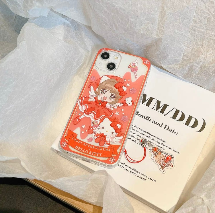 Clean Japanese Cartoon Magic Girl X KT KP iPhone Case 6 7 8 PLUS SE2 XS XR X 11 12 13 14 15 16 Pro Promax 12mini 13mini KawaiiGiftLand