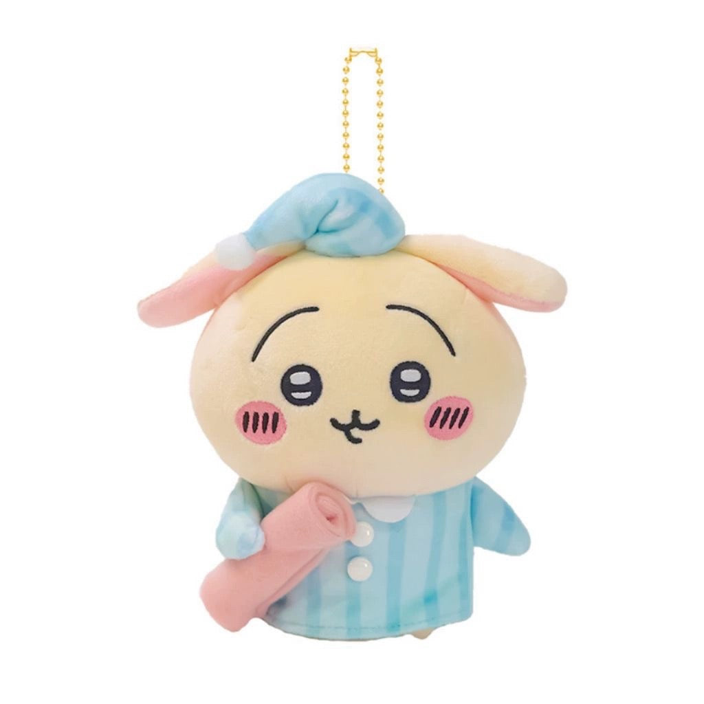 Japan ChiiKawa Pajamas Party | ChiiKawa Hachiware Usagi - Mini Plush Doll 10cm Keychain KawaiiGiftLand