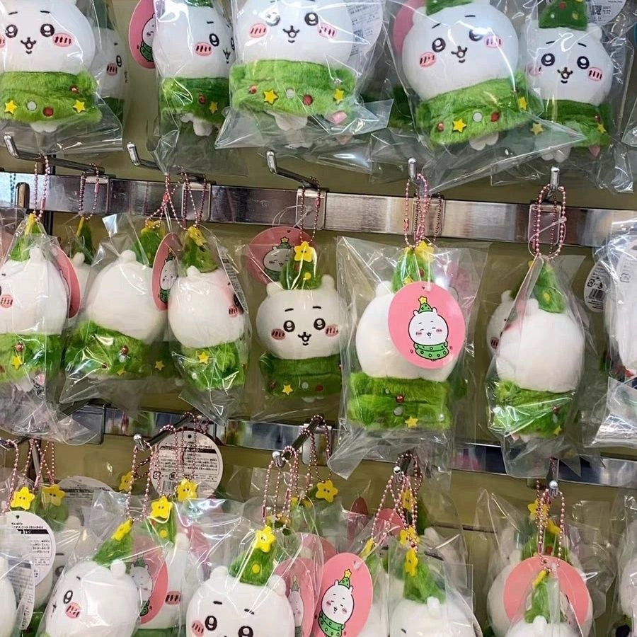 Japan ChiiKawa Merry Chrismas Edition | ChiiKawa Hachiware Usagi - Mini Plush Doll keychain KawaiiGiftLand