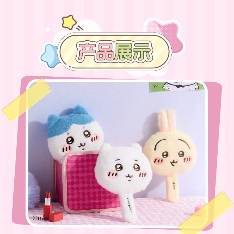 ChiiKawa X Miniso | ChiiKawa Hachiware Usagi Hand Plush Mirror - Kawaii Items KawaiiGiftLand