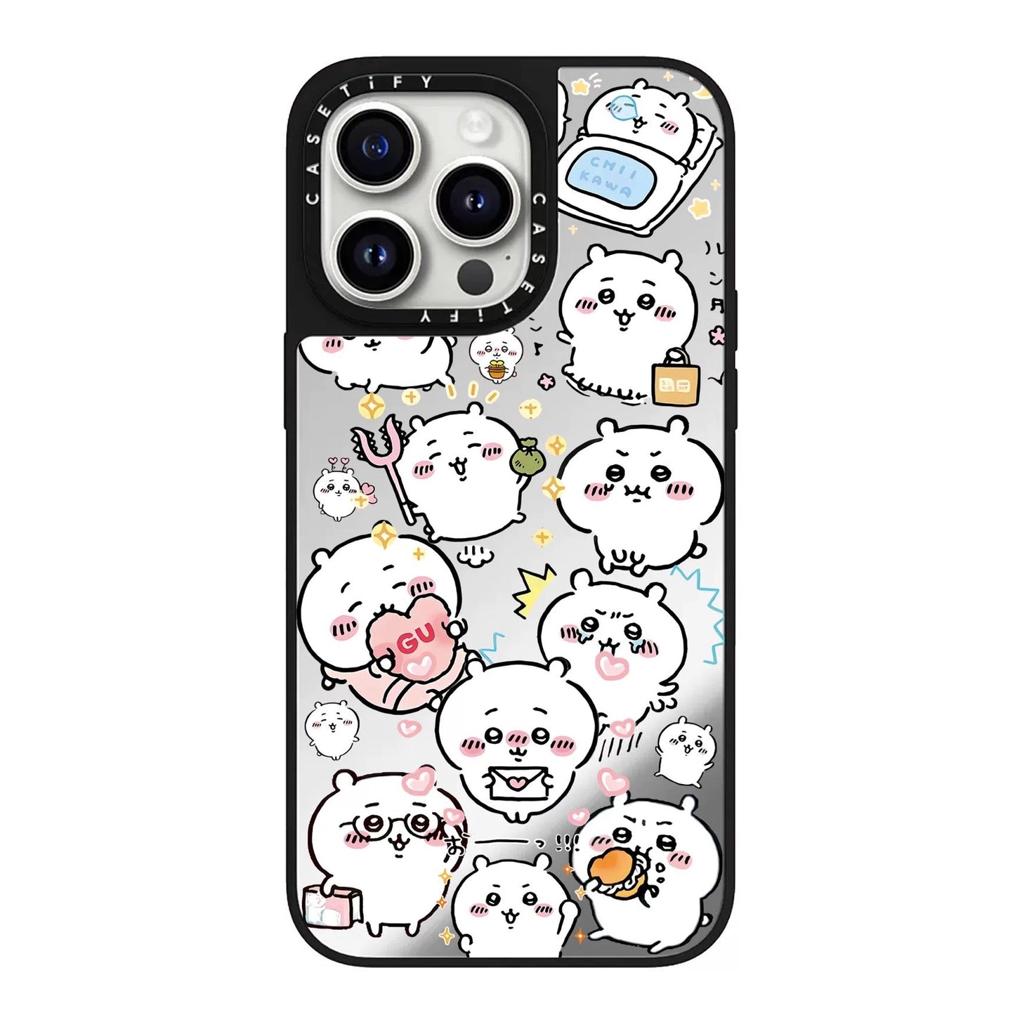 Japanese Cartoon ChiiKawa Mirror Phone Case | ChiiKawa Hachiware Usagi Medley Series 2 Pajamas - iPhone Case 11 12 13 14 15 16 Pro Promax KawaiiGiftLand