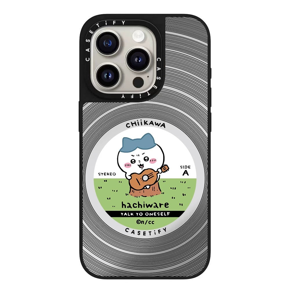 Japanese Cartoon ChiiKawa Mirror Phone Case | ChiiKawa Hachiware Usagi Pajamas Party and Music - iPhone Case 11 12 13 14 15 16 Pro Promax KawaiiGiftLand