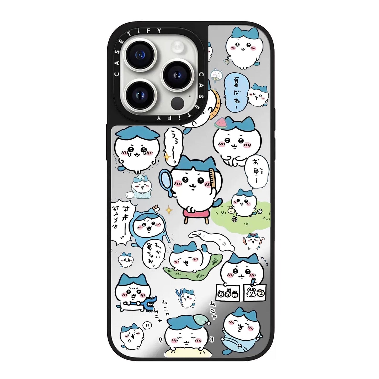 Japanese Cartoon ChiiKawa Mirror Phone Case | ChiiKawa Hachiware Usagi Medley Series 2 Pajamas - iPhone Case 11 12 13 14 15 16 Pro Promax KawaiiGiftLand