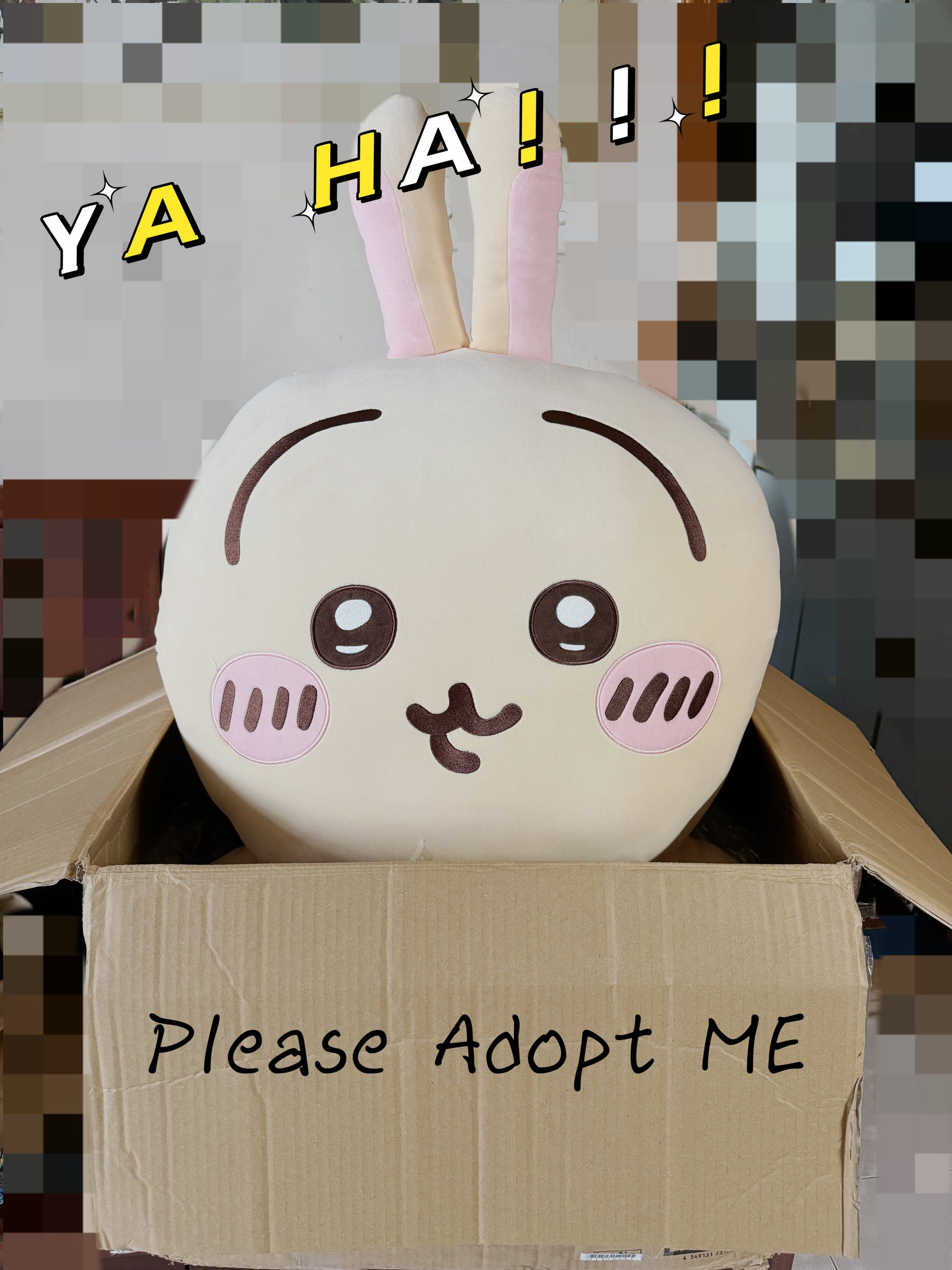 ChiiKawa X Miniso | ChiiKawa Hachiware Usagi -  90cm Super Giant Sitting Plush Doll Kawaii items Room Decoration doll KawaiiGiftLand