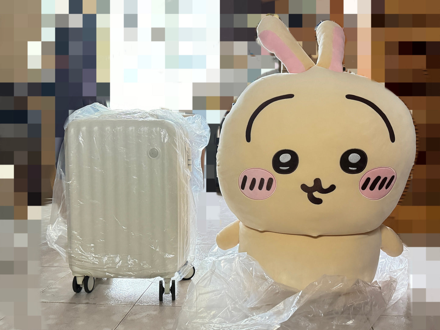 ChiiKawa X Miniso | ChiiKawa Hachiware Usagi -  90cm Super Giant Sitting Plush Doll Kawaii items Room Decoration doll KawaiiGiftLand
