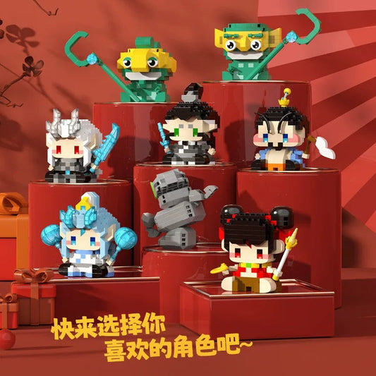 Ne Zha Mini Build Block | Ne Zha 2 Movie Ne Zha Ao Bing Ao Guang Shen Gong Bo Taiyi Zhenren Cute Building Block - Kawaii Items Toy Building Blocks Toy Collections