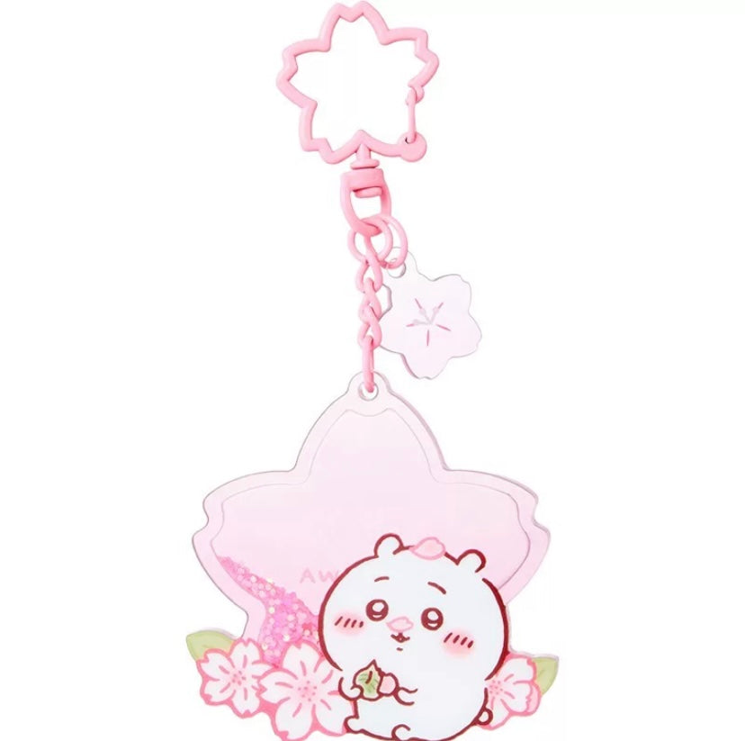 ChiiKawa X Miniso Sakura Limited Series | ChiiKawa Hachiware Usagi Momonga Sakura Quicksand Acrylic Keychain - Kawaii Items KawaiiGiftLand
