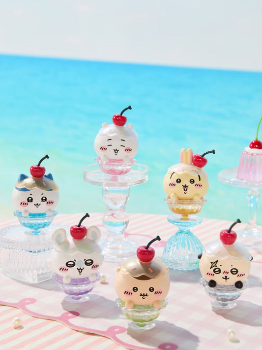 ChiiKawa X Miniso Hot Summer Series | ChiiKawa Hachiware Usagi Momonga Kurimanju Rakko In Dessert Cup Cute Plastic Doll - Kawaii Items Room Decoration Doll