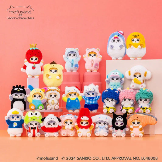 Mofusand X Sanrio Series | Mofusand Cat Crossover Sanrio Characters Cute Plush Doll Keychain - Kawaii items Room Decoration Doll