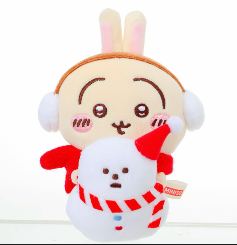 ChiiKawa X Miniso White Christmas Series | ChiiKawa Hachiware Usagi Momonga Christmas Style Computer Screen Monitor Desktop Plush Doll - Kawaii Items Room Decoration doll