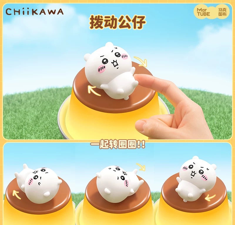Japan Cartoon ChiiKawa Pudding Lamp | Chiikawa Hachiware Usagi Cute Plastic Mini Figure on Pudding Night Light - Kawaii items Room Decoration