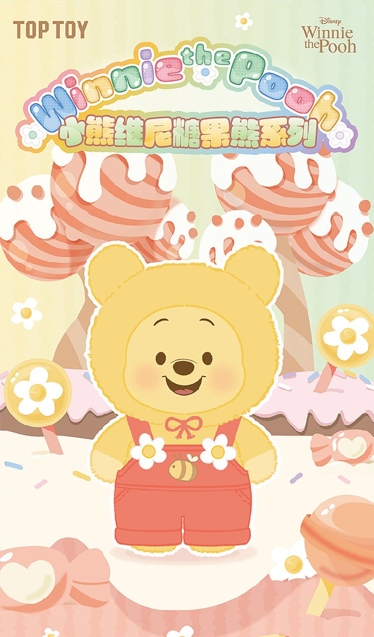 TopToy x Winnie The Pooh Candy Bear Part 1 | Pastel Candy Pooh with Outfits Red Brown Blue Pink Sky Blue Green Purple - Collectable Toys Mystery Blind Box