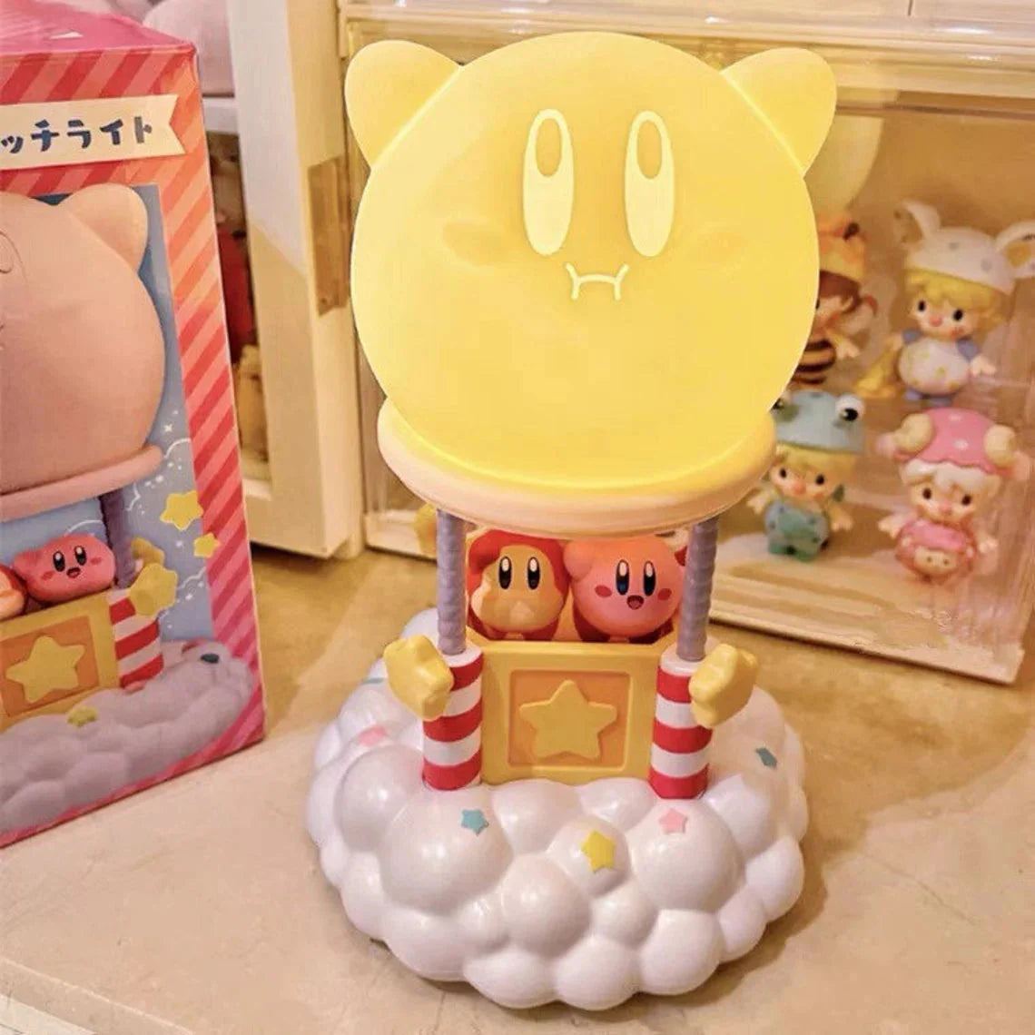 Japan Starkabi Kirby Poyo with Friend Fire Balloon on Cloud LED Night Light KawaiiGiftLand