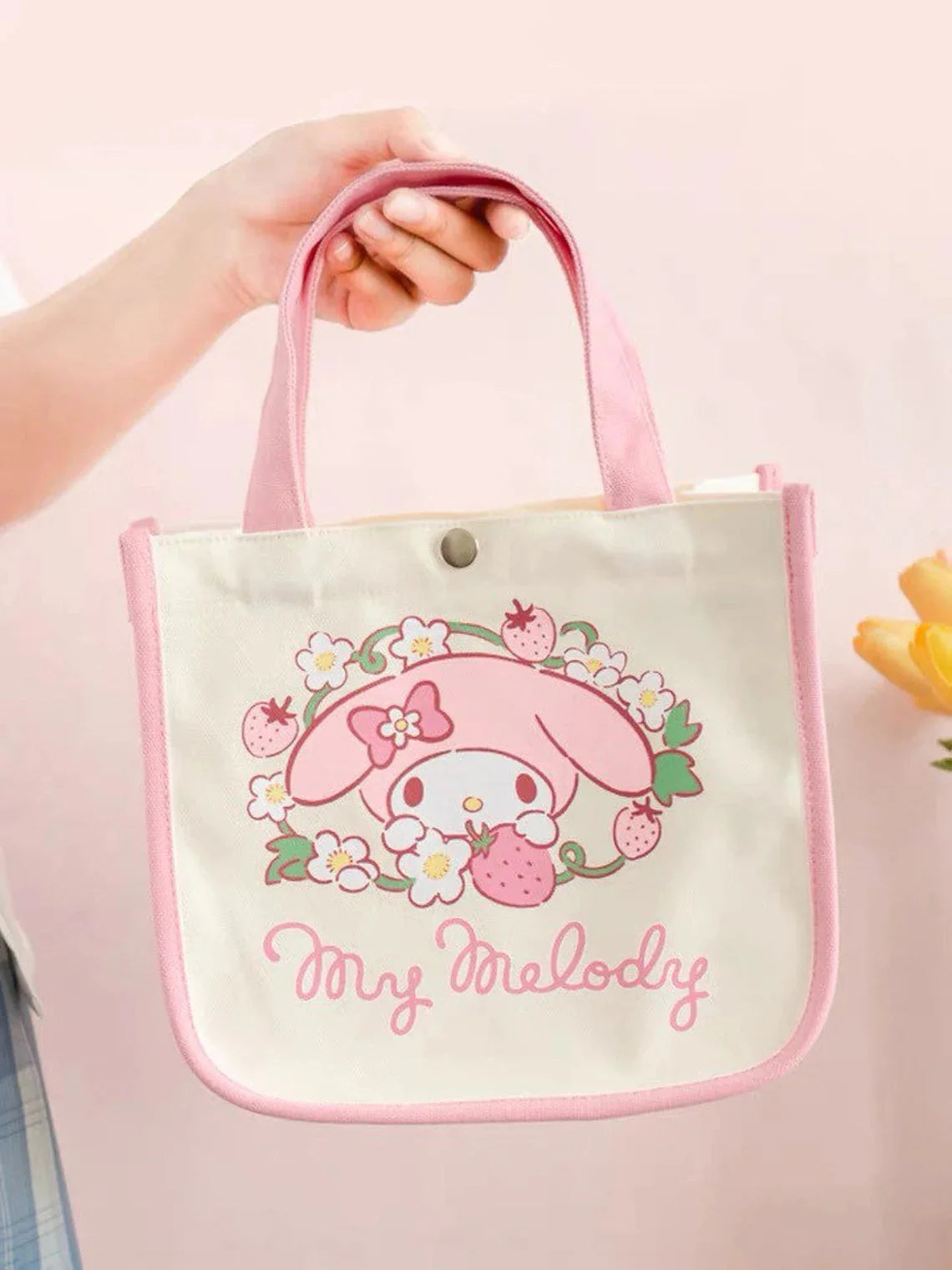 Sanrio 2ways Tote Bag | Hello Kitty My Melody Kuromi Cinnamoroll Pompompurin - Shoulder Bag Handbag KawaiiGiftLand