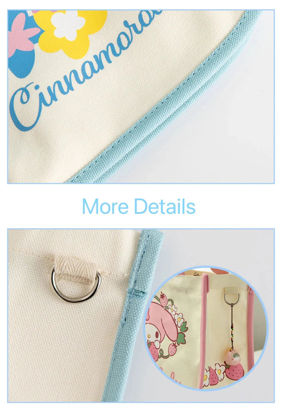 Sanrio 2ways Tote Bag | Hello Kitty My Melody Kuromi Cinnamoroll Pompompurin - Shoulder Bag Handbag KawaiiGiftLand