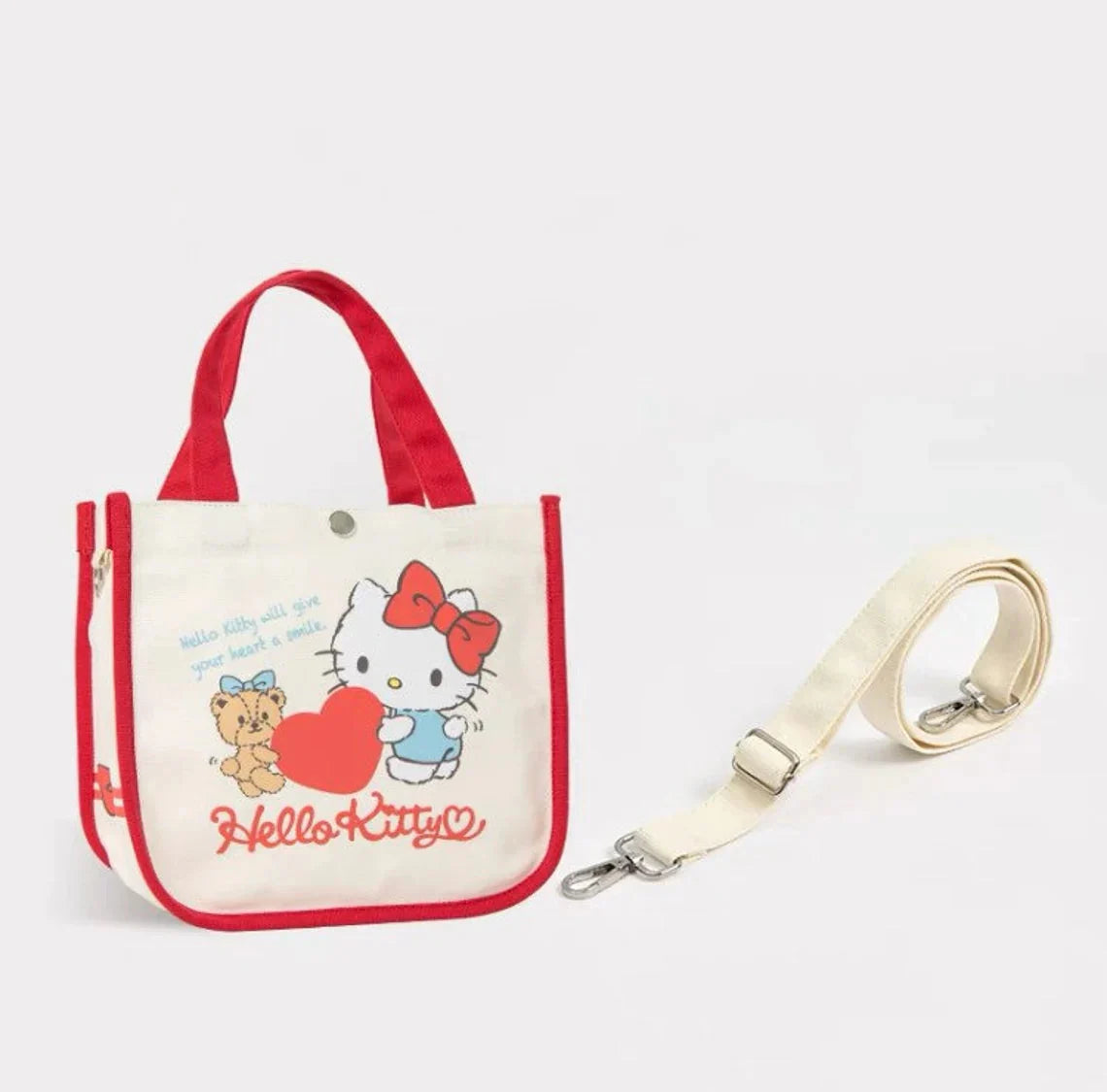 Sanrio 2ways Tote Bag | Hello Kitty My Melody Kuromi Cinnamoroll Pompompurin - Shoulder Bag Handbag KawaiiGiftLand