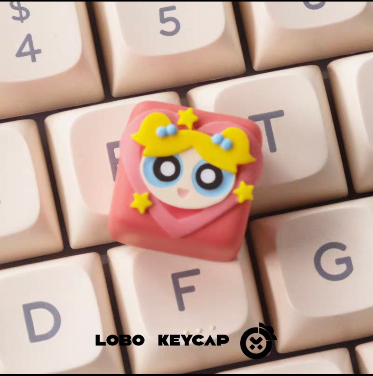 LOBO-KEYCAP-Bubbles-Powerpuff-Girls-artisan-resin-keycap-blue-kawaii-desk-setup