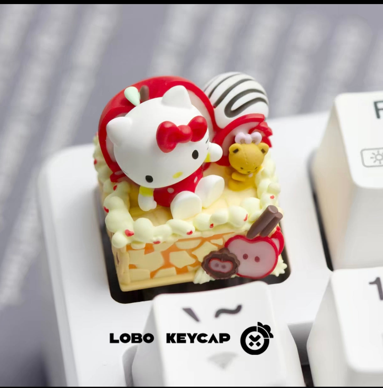 LOBO-KEYCAP-Hello-Kitty-artisan-molded-resin-keycap-red-bow-kawaii-keyboard-accessory