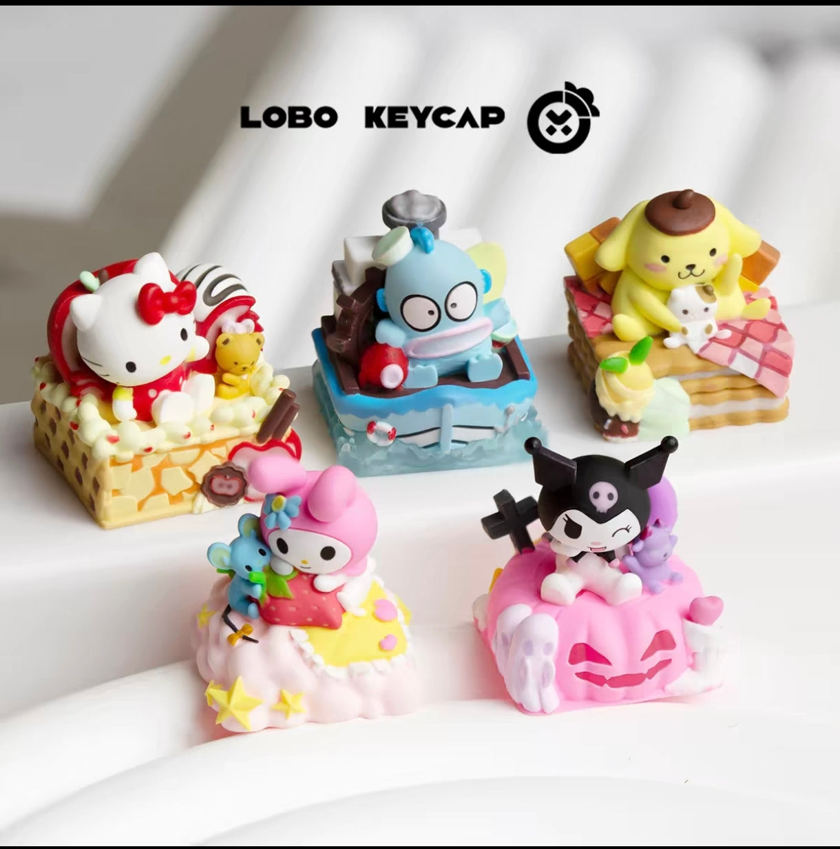 LOBO-KEYCAP-Sanrio-friends-expression-artisan-resin-keycaps-full-set-hello-kitty-kuromi-melody