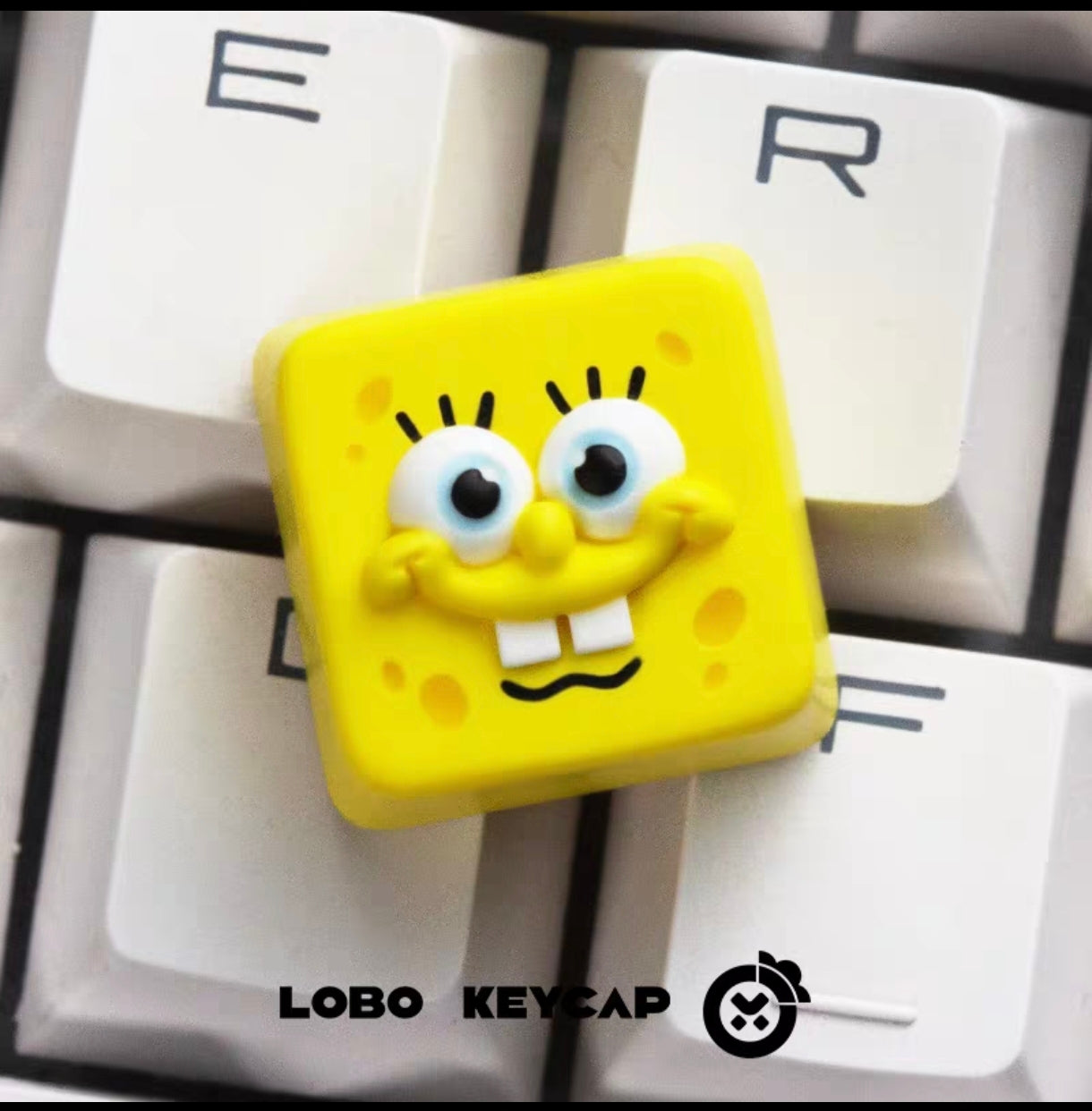 LOBO-KEYCAP-SpongeBob-SquarePants-artisan-resin-keycap-yellow-cartoon-keyboard-decor