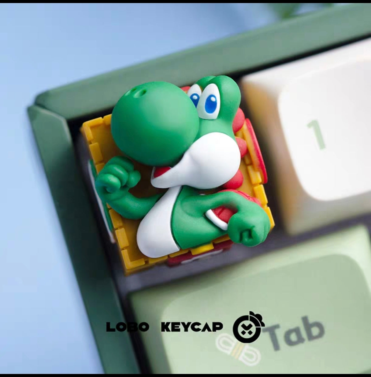 LOBO-KEYCAP-Yoshi-dinosaur-artisan-molded-resin-keycap-cute-mechanical-keyboard-charm