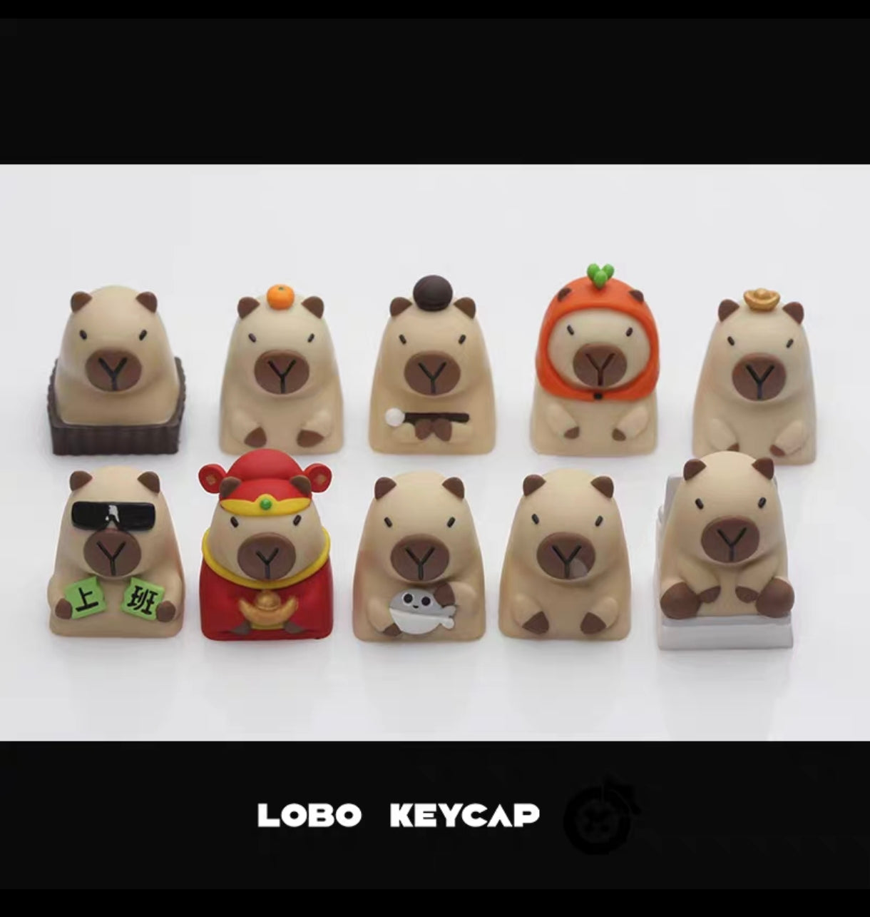 LOBO-KEYCAP-cute-capybara-artisan-molded-resin-keycaps-set-with-orange-and-rubber-duck-keyboard-accessories