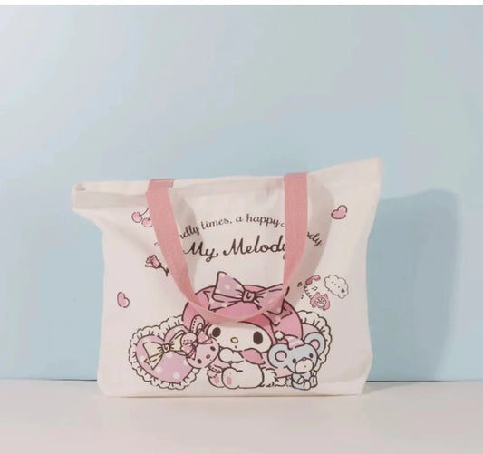 Sanrio My Melody Tote Bag with Zipper KawaiiGiftLand
