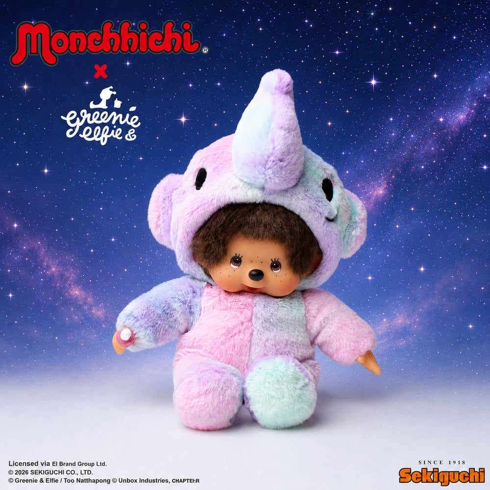 [Pre owned- New] Monchhichi x Greenie Crossover Plush Doll (20cm)