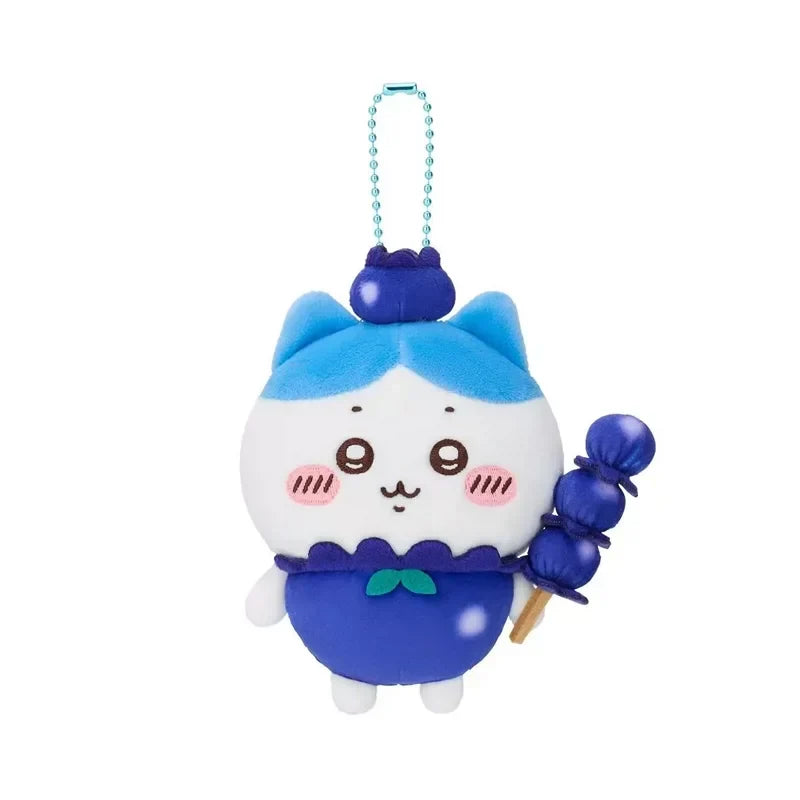 Japan ChiiKawa Fruit Series ChiiKawa Hachiware Usagi Momonga Kurimanju Rakko Shisa Wearing Fruit Costume cute Plush Doll Keychain alternate product angle