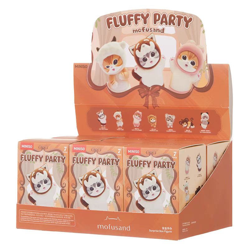 Miniso X Mofusand | Mofusand Cat Animal Party Cute Plastic Doll Mini Figure Mystery Box - Kawaii items Room Decoration Doll Blind Box