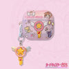 Japanese Cartoon CardCaptor Sakura | Drawing Cerberus & Magic Wand Stick - with Charm AirPods AirPodsPro AirPods3 AirPods4 Case