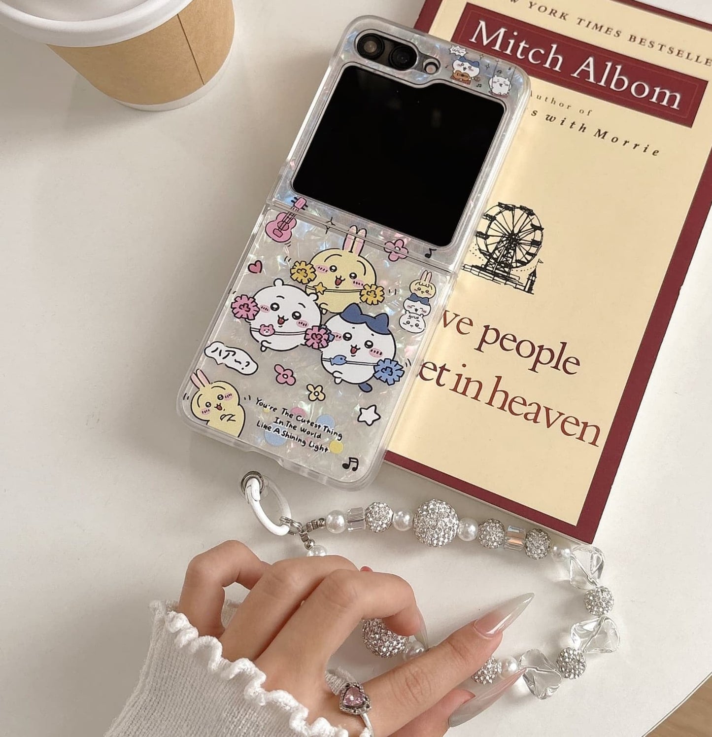 Cute Cartoon Chiikawa Peal Case  | Cheer Up & Fast Food Party - Phone Case Samsung Galaxy Z Flip 3 4 5 6 KawaiiGiftLand