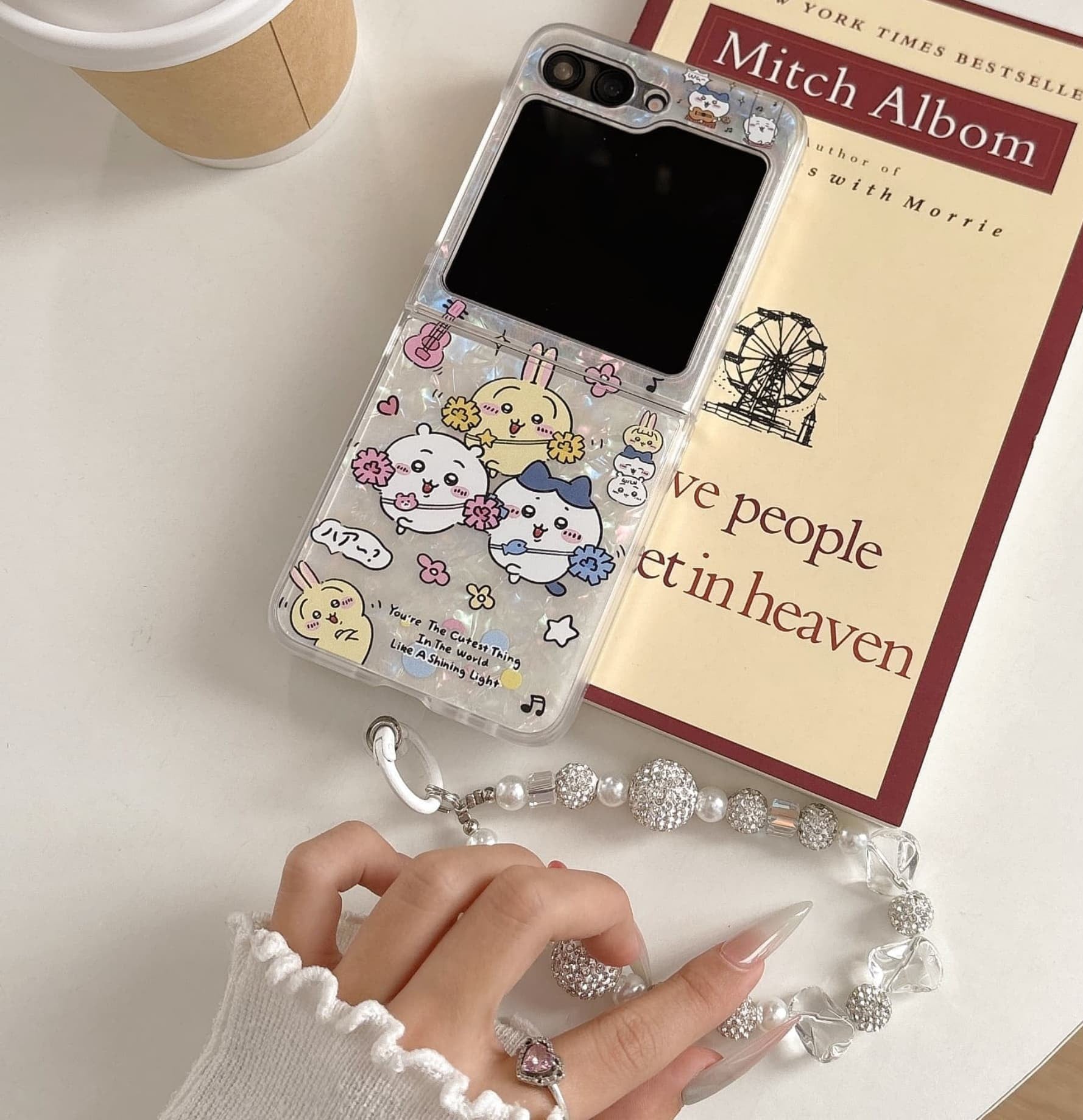 Cute Cartoon Chiikawa Peal Case  | Cheer Up & Fast Food Party - Phone Case Samsung Galaxy Z Flip 3 4 5 6 KawaiiGiftLand