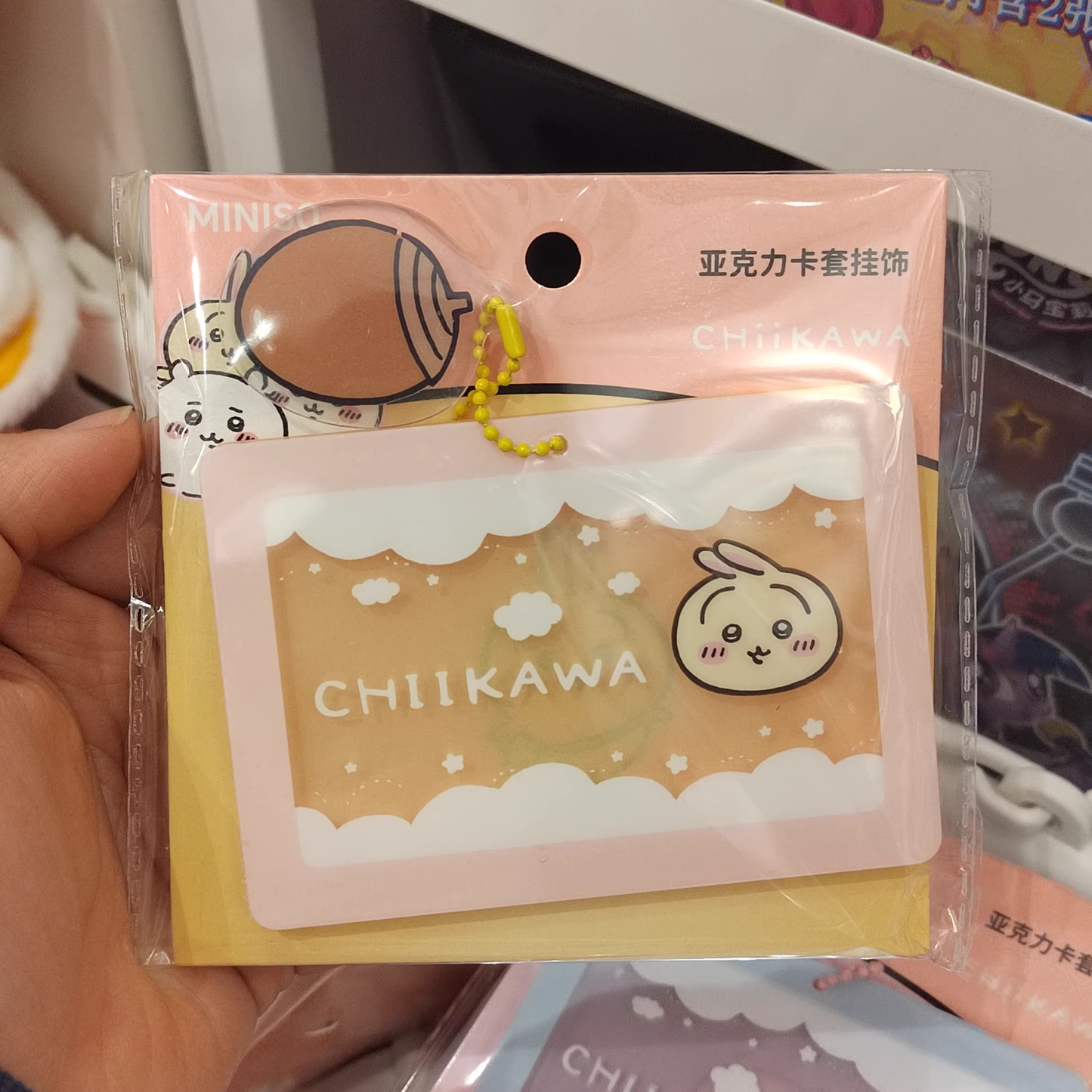 ChiiKawa X Miniso | ChiiKawa Hachiware Usagi Plastic Cardholder with Small Acrylic Accessories - Kawaii Items KawaiiGiftLand