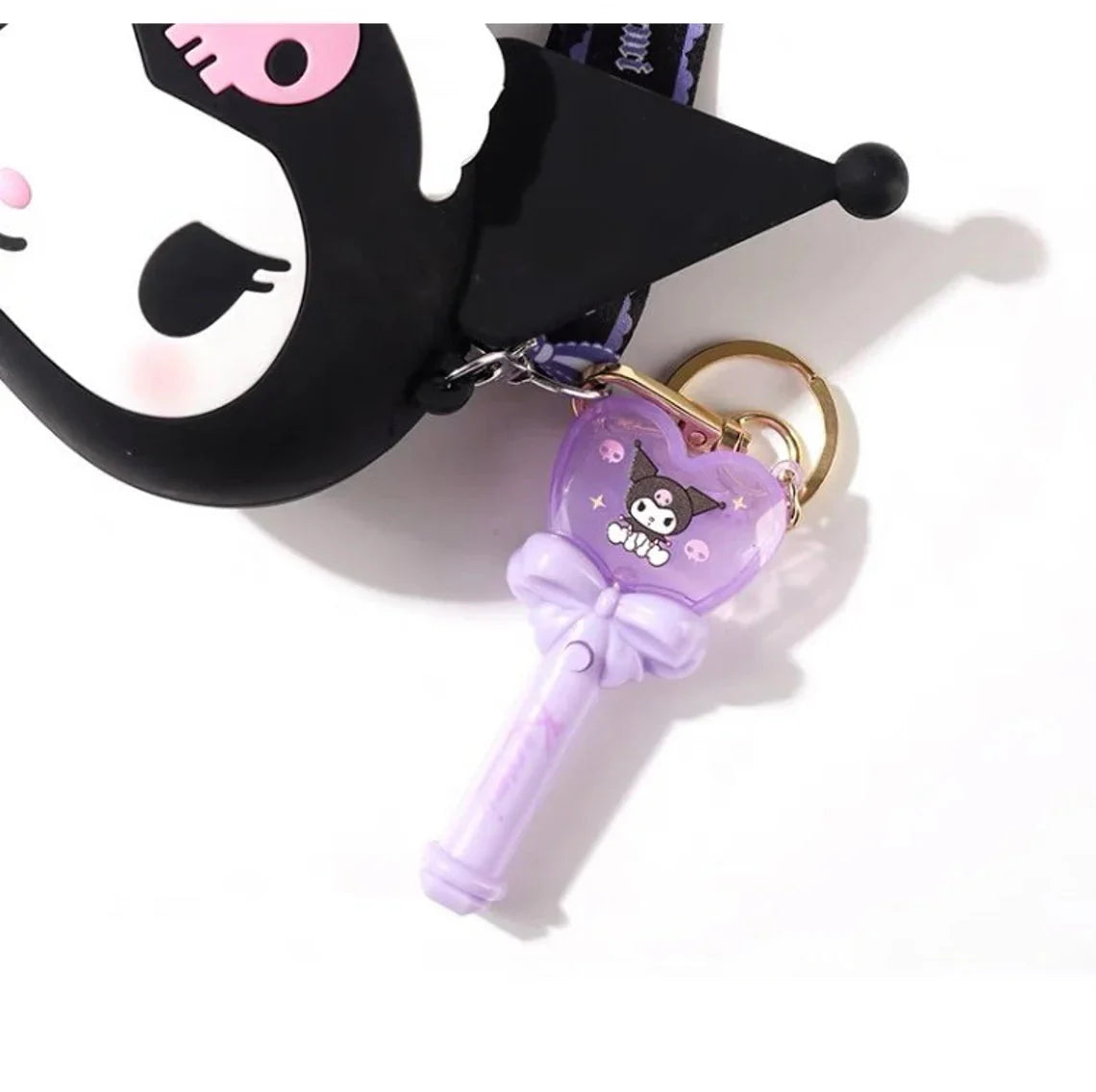 Sanrio Light Magic Wand Stick Hello Kitty Melody Kuromi Cinnamoroll Little Twin Stars Pompompurin Keychain KawaiiGiftLand