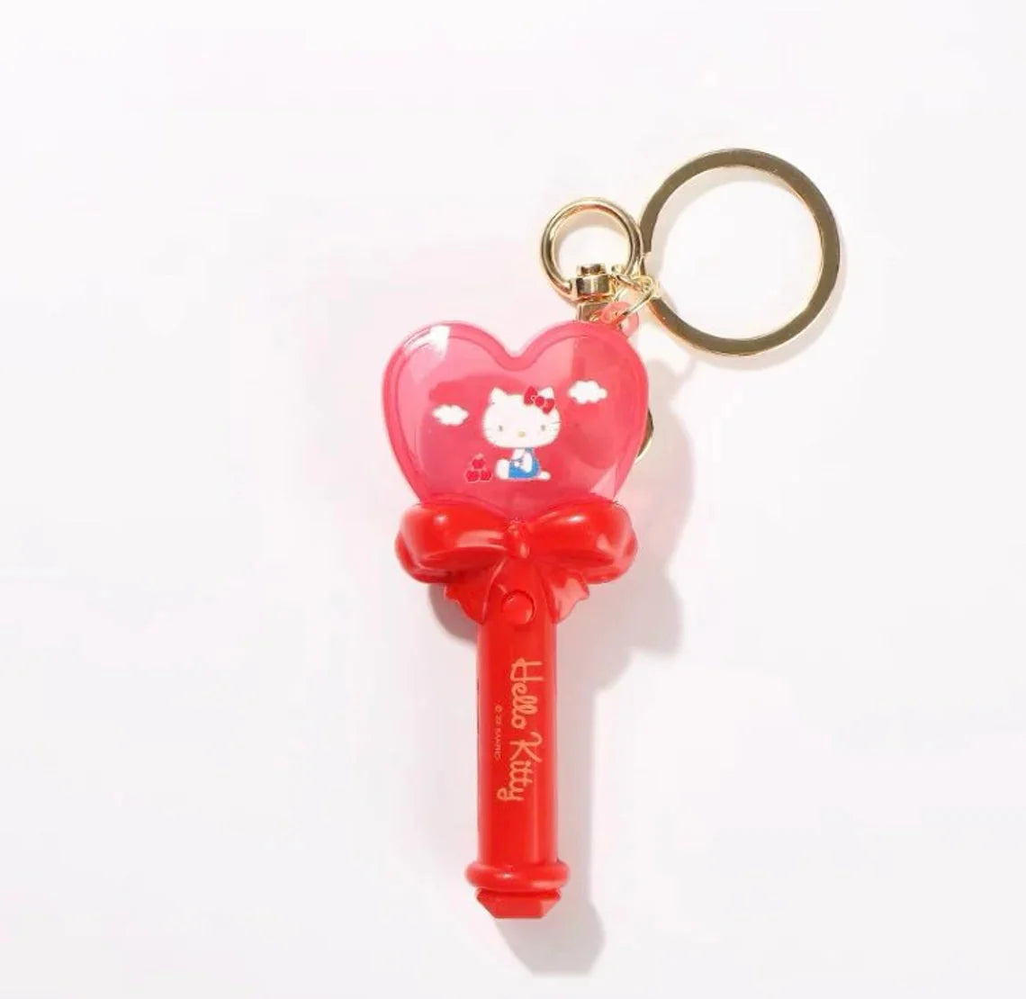 Sanrio Light Magic Wand Stick Hello Kitty Melody Kuromi Cinnamoroll Little Twin Stars Pompompurin Keychain KawaiiGiftLand
